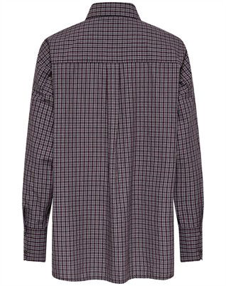 ONLFenna L/S Oversize Skjorte - Winetasting/Grey/White